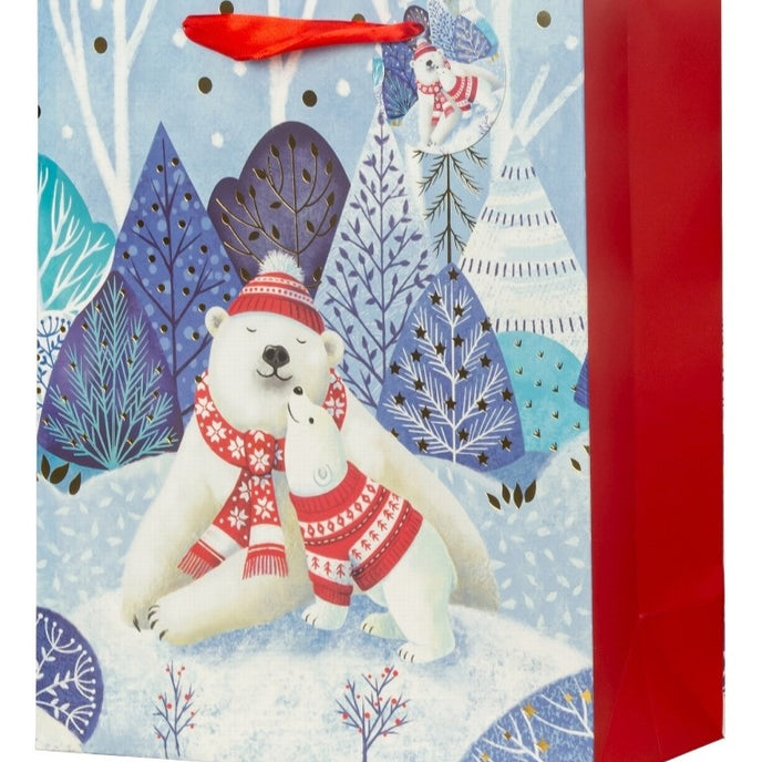 Pungă cadou de Crăciun cu urși polari