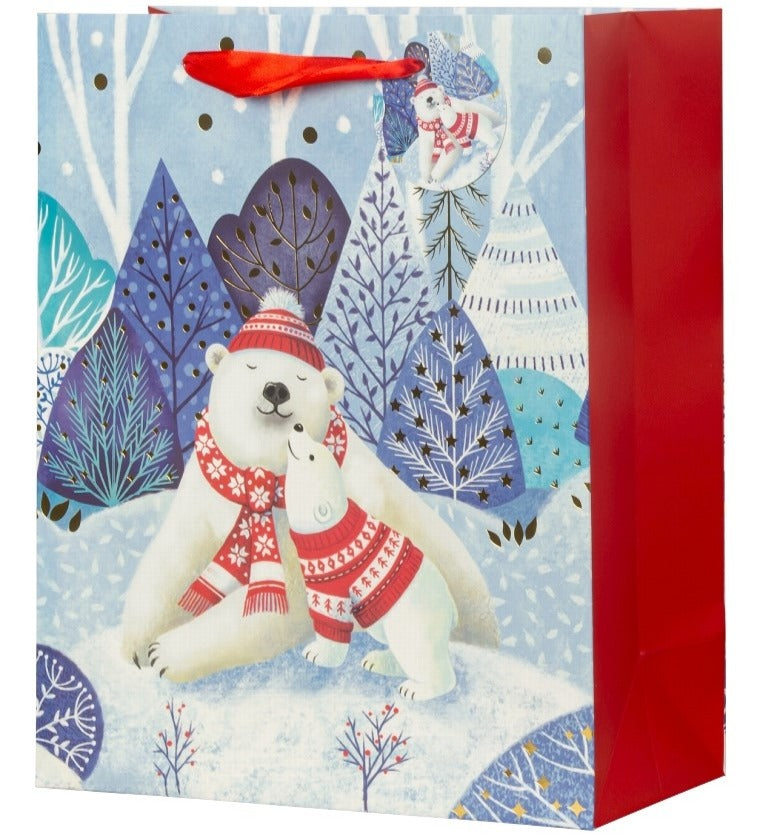 Pungă cadou de Crăciun cu urși polari