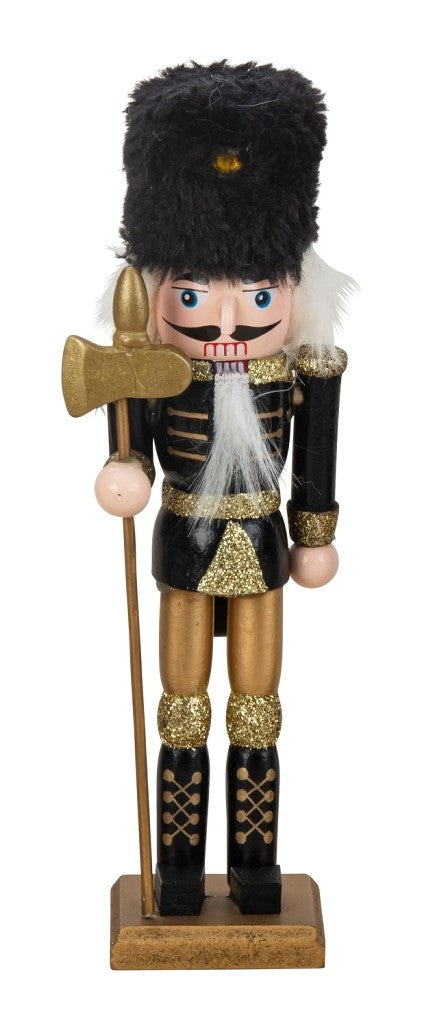 Spărgător de nuci cu căciulă de blană, negru cu auriu 