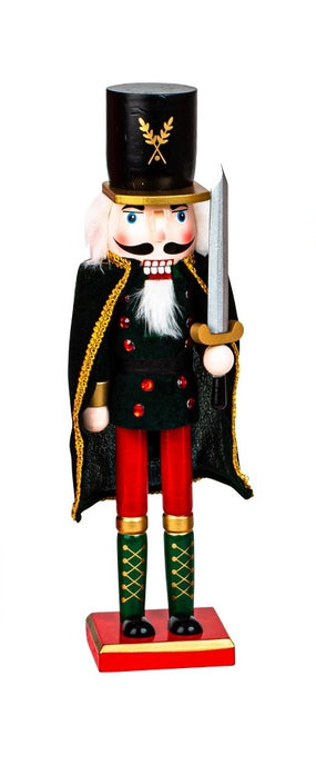 Spărgător de nuci decorativ cu sabie și mantie neagră