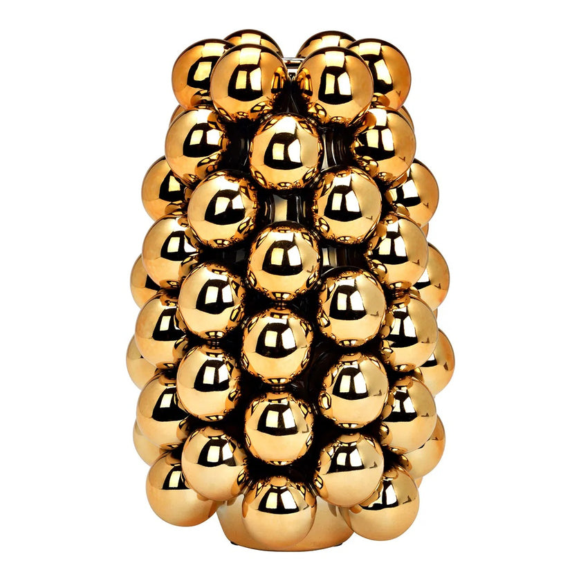 Vază decorativă auriu lucios, cu model în formă de bubble 